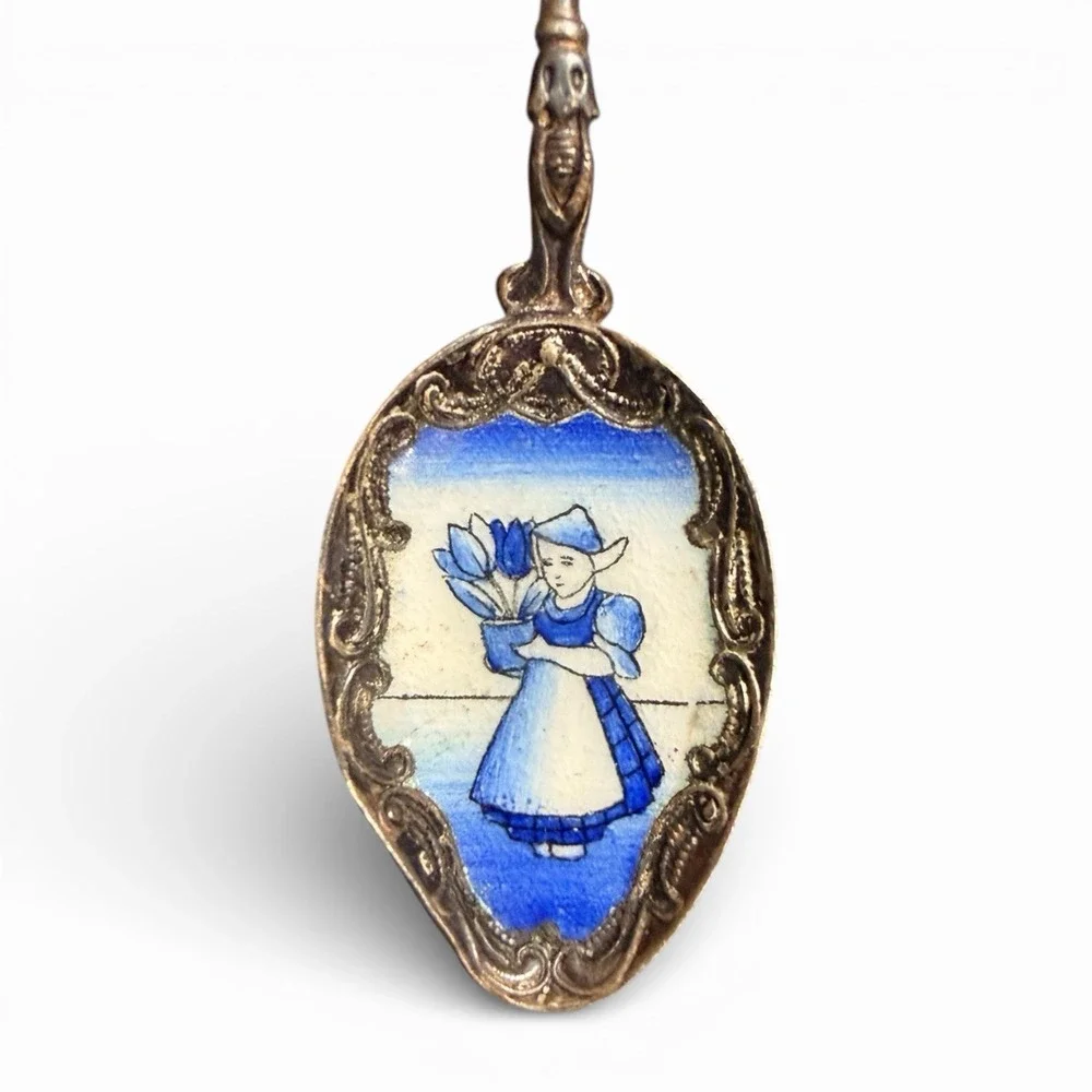 Vintage! Czechoslovakia Porcelain‎ Enamel Collectible Spoon